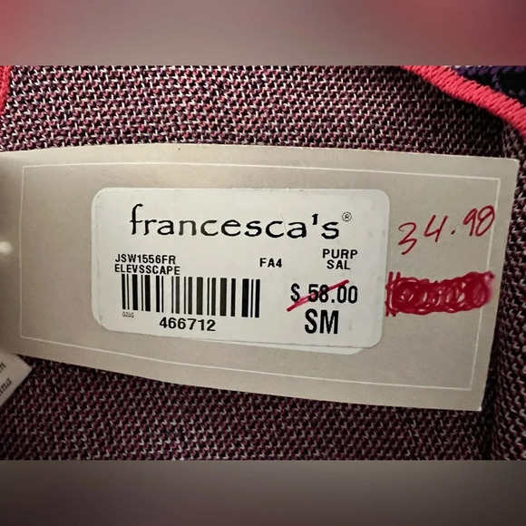 Miami Abstract Tribal Geometric Short Sleeve Dress Purple Small  NWT - Picture 9 of 12